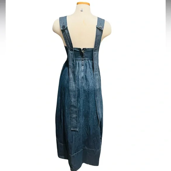 Tibi Light Weight Stone Wash Sculpted Dress Dark Enzyme Wash Size 6 NWT - Picture 14 of 16